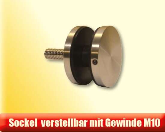Punktglashalter V2A DM 49.5mm - Flach - Glst.13.52 - 21.52 mm