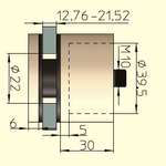Punkthalter V2A DM 49.5 mm f. Glst. 13.52-21.52 mm - WA30 mm