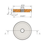 Punkthalter Sockel (Unterteil) V2A - DM 50 / H 8 mm - M10