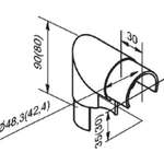 Rohrverbinder V4A 90° vertikal f. Nutrohr 48,3x1,5 mm