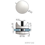 Punktglash. V2A - DM 50mm - f. 42,4 mm - M10 - Glst. 8-18mm
