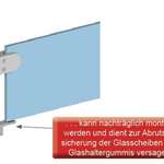 Scheibensicherung V2A - flach inkl.SK Schraube M6x20