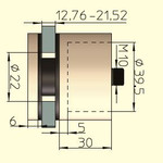 Punkthalter V2A DM 49.5 mm f. Glst. 13.52-21.52 mm - WA30 mm