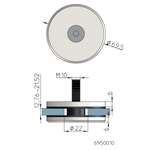 Punktglashalter V2A DM 69.5 mm - Flach- Glst. 13.52-21.52 mm