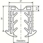 Gummidichtung f. Nutrohr DM 48,3mm, Glst. 20-20,76mm - L: 6000mm