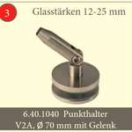 Punkthalter V2A DM 70 mm mit Gelenk